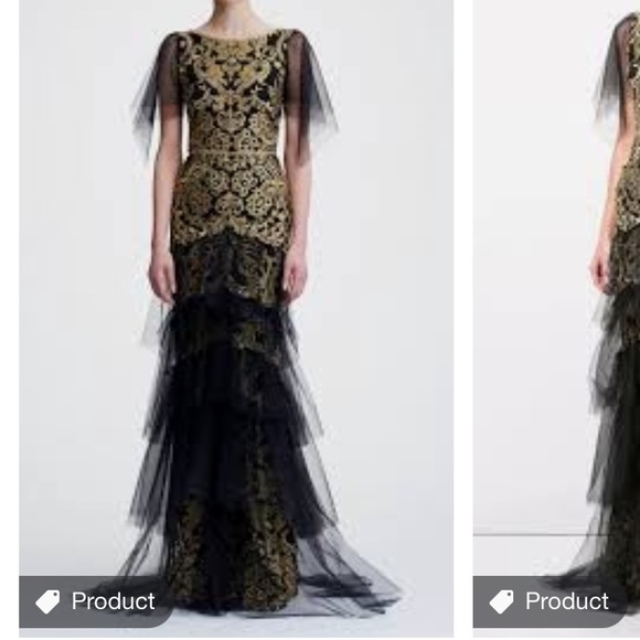 NWT Marchesa Notte Fluttersleeve gown sz14 - Picture 1 of 8